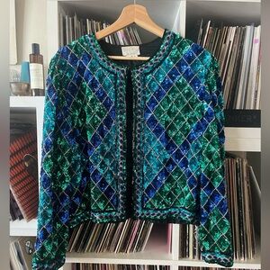 Vintage Tan-Chho sequin jacket silk size M